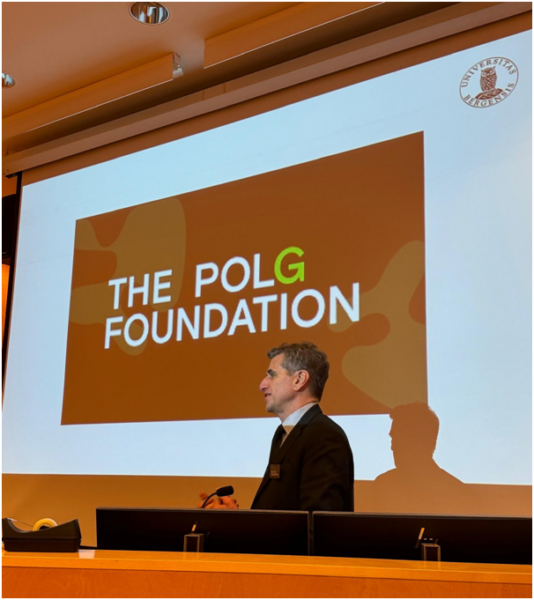 The PolG Foundation CEO, Dr. Samuel Seward representing the Foundation in Oslo.