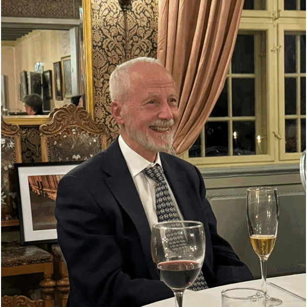 Prof. Laurence Bindoff at his celebratory dinner in honour of his life’s work in PolG.